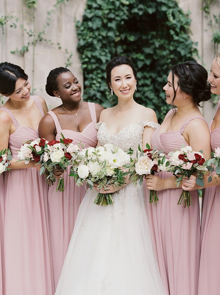 blush bridesmaids dresses | Atlanta History Center | Swan House wedding | Shauna Veasey Photography