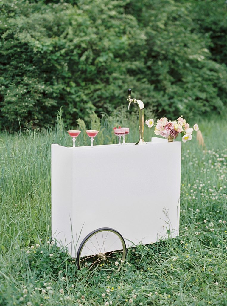 Wedding Cocktail Cart with signature drinks | Nashville Wedding Photographer | Shauna Veasey Photography | Nashville Film Photographer