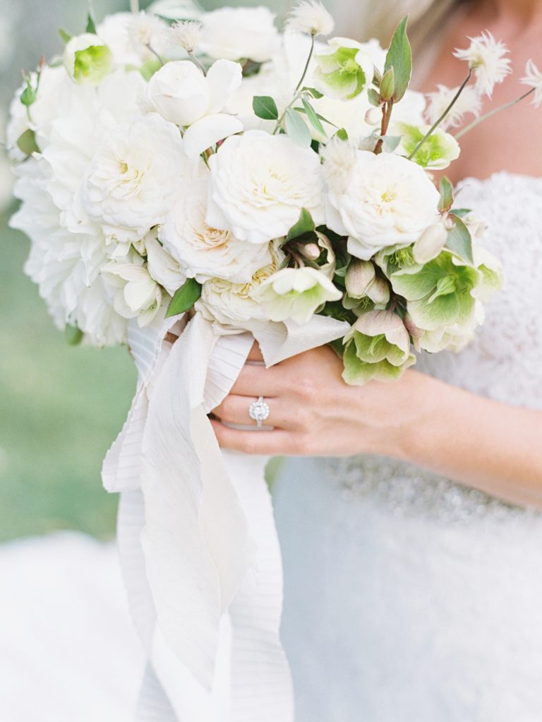 all white wedding bouquet | Montaluce Winery Wedding Shauna Veasey Photography Atlanta Wedding Photographer Atlanta Film Photographer