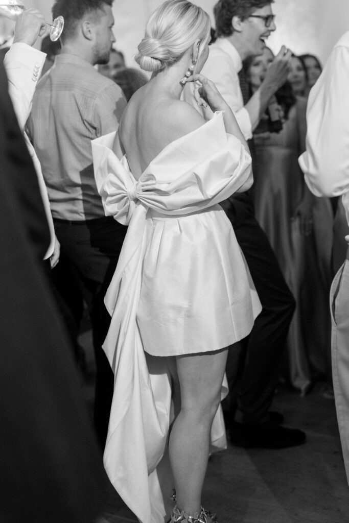 bridal reception dress off the shoulder