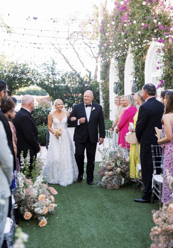The Colony Hotel Palm Beach wedding ceremony aisle florals