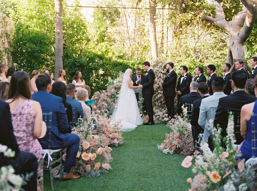The Colony Hotel Palm Beach wedding ceremony aisle florals